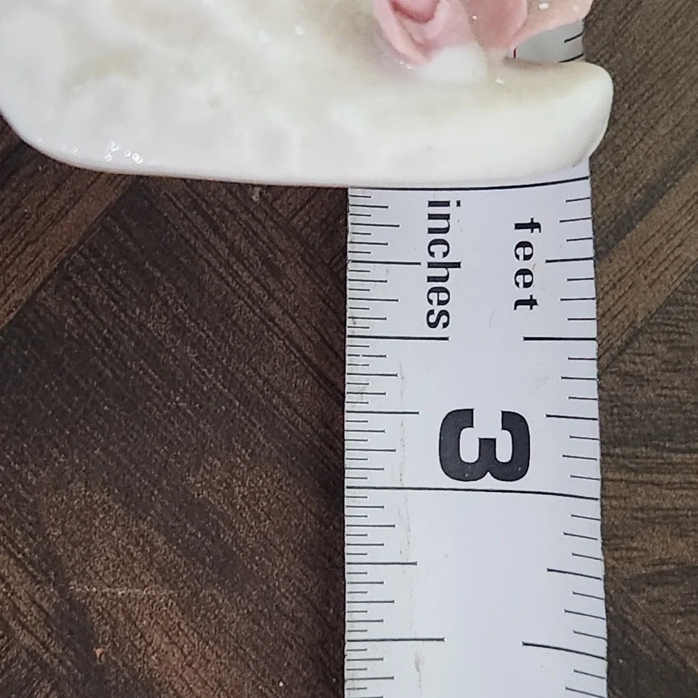 Vintage Collectible Porcelain white‎ floral shoe Mini